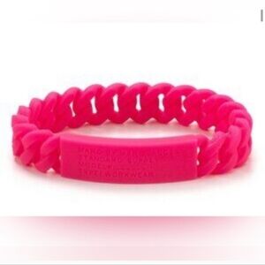 Marc Jacobs Bright Pink Silicone Chain Bracelet